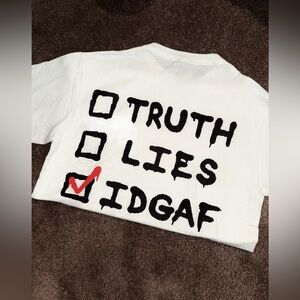 Fashion Nova Men SMALL Don’t Matter IDGAF Short Sleeve tee shirt white graphic